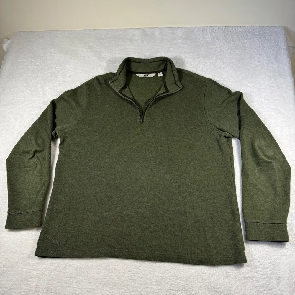Joseph‎ Abboud Quarter Zip Pullover Mens XL Olive Green Excellent Cotton Modal